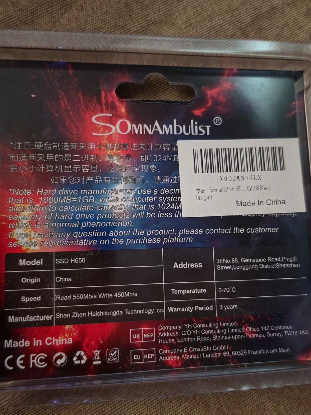 512GB Black Internal Solid State Drive (SSD)